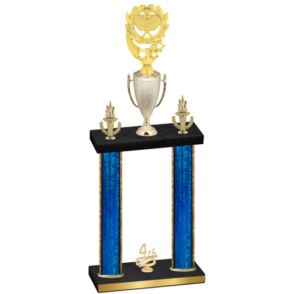 Double Blue Glacier Fourth Place Pickleball Trophy