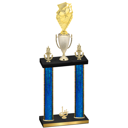 Double Blue Glacier First Place Pickleball Trophy
