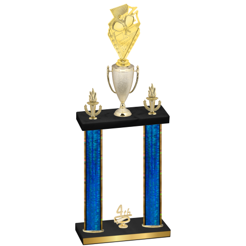 Double Blue Glacier Fourth Place Pickleball Trophy