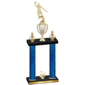Double Blue Glacier Second Place Basketball Trophy