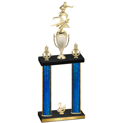 Double Blue Glacier Second Place Flag Football Trophy