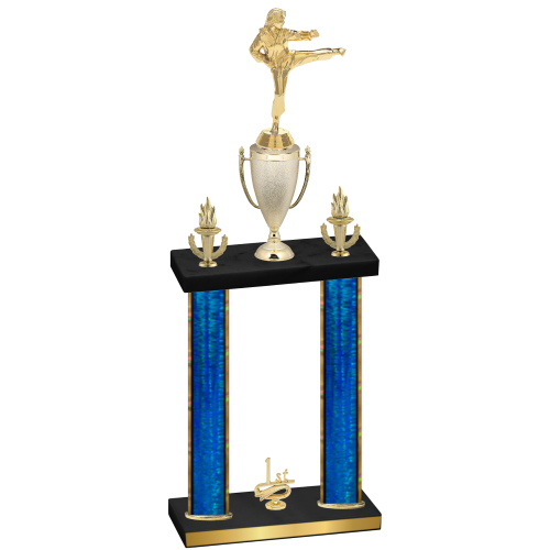 Double Blue Glacier First Place Karate Trophy