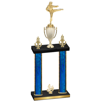 Double Blue Glacier Fourth Place Karate Trophy