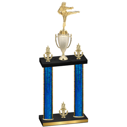 Double Blue Glacier Victory Karate Trophy