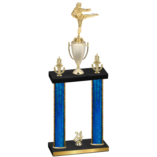 Double Blue Glacier Year Karate Trophy