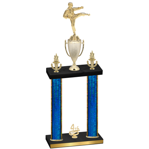 Double Blue Glacier Fourth Place Karate Trophy