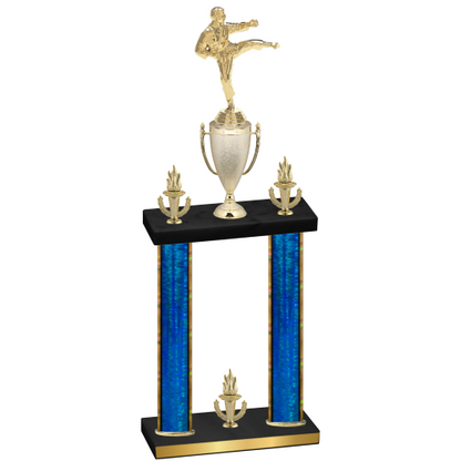 Double Blue Glacier Victory Karate Trophy