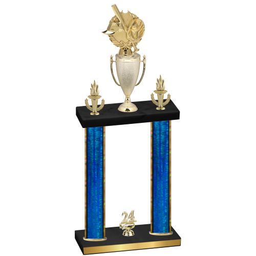 Double Blue Glacier Year Baseball Trophy