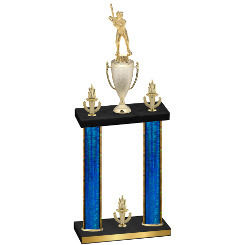 Double Blue Glacier Victory Baseball Trophy