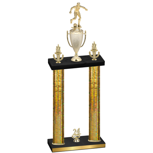 Double Gold Glacier Year Soccer Trophy