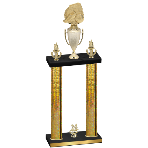 Double Gold Glacier Year Soccer Trophy