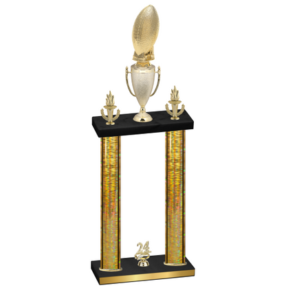 Double Gold Glacier Year Football Trophy