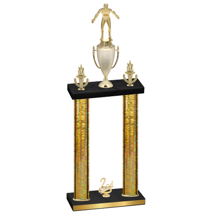 Double Gold Glacier Second Place Wrestling Trophy