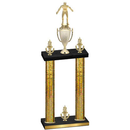 Double Gold Glacier Victory Wrestling Trophy
