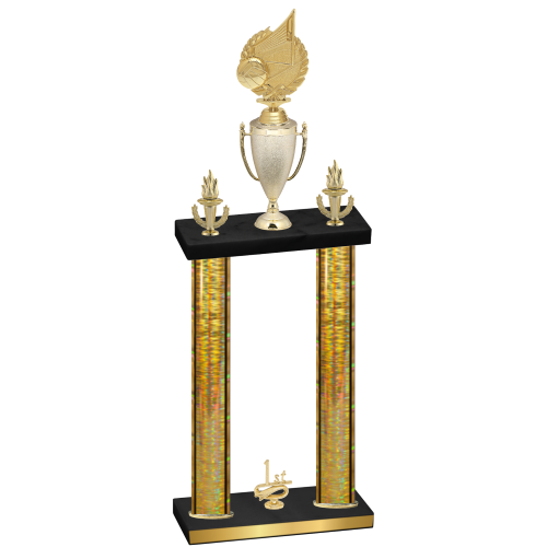 Double Gold Glacier First Place Volleyball Trophy