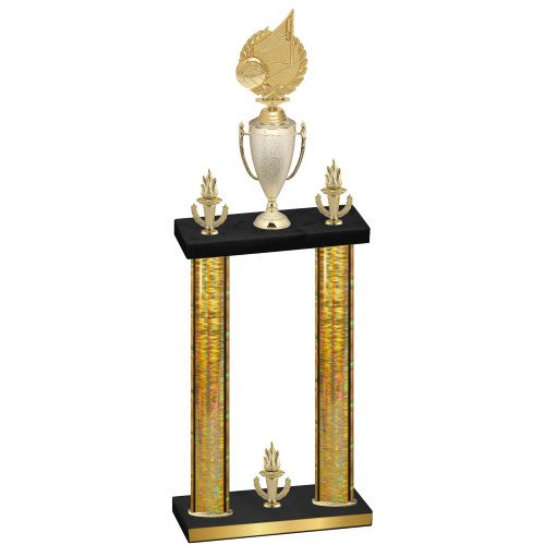 Double Gold Glacier Victory Volleyball Trophy