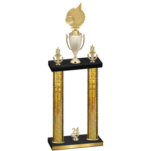 Double Gold Glacier Year Volleyball Trophy
