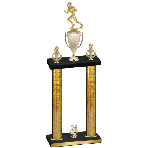 Double Gold Glacier Year Football Trophy