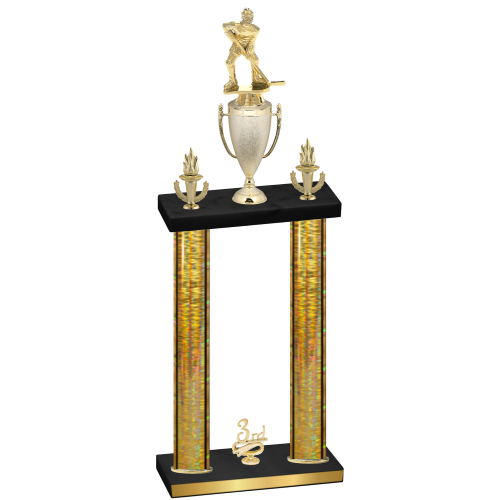 Double Gold Glacier Third Place Hockey Trophy
