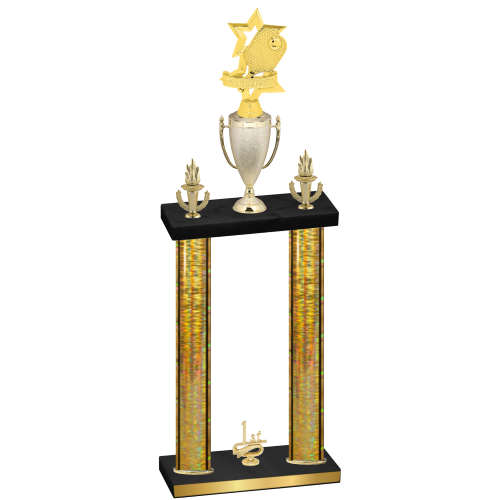 Double Gold Glacier First Place Pickleball Trophy