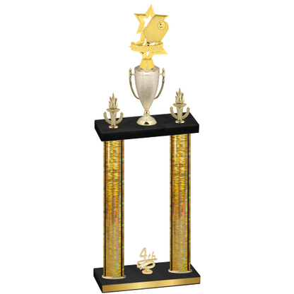 Double Gold Glacier Fourth Place Pickleball Trophy