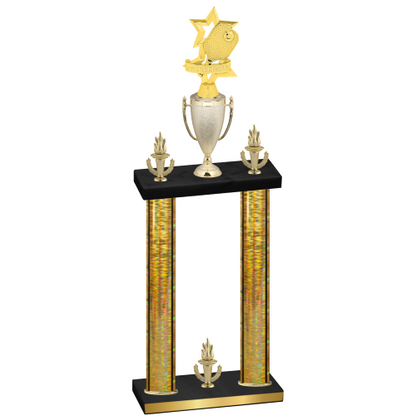 Double Gold Glacier Victory Pickleball Trophy