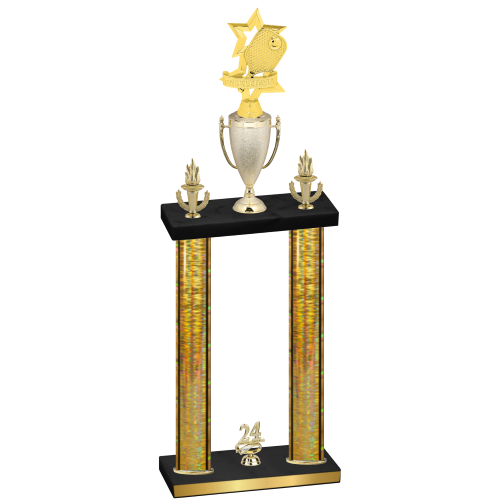 Double Gold Glacier Year Pickleball Trophy