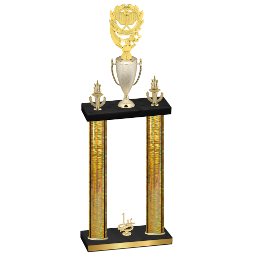 Double Gold Glacier First Place Pickleball Trophy