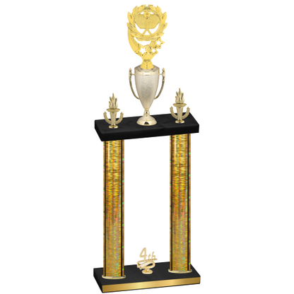 Double Gold Glacier Fourth Place Pickleball Trophy