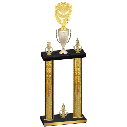Double Gold Glacier Victory Pickleball Trophy