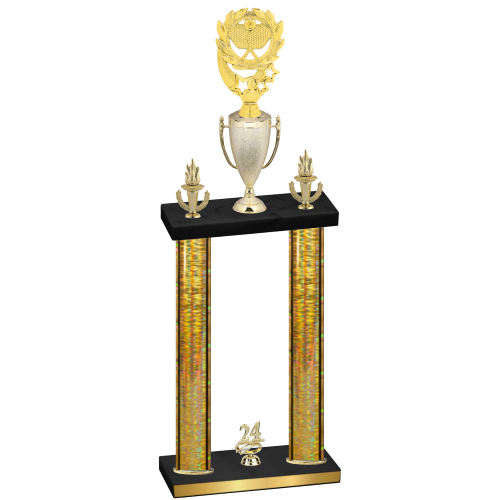 Double Gold Glacier Year Pickleball Trophy