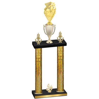 Double Gold Glacier Fourth Place Pickleball Trophy