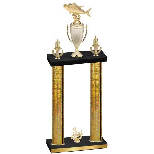 Double Gold Glacier Third Place Fishing Trophy