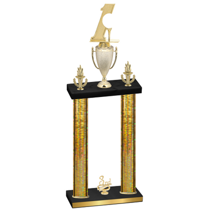 Double Gold Glacier Third Place Golf Trophy