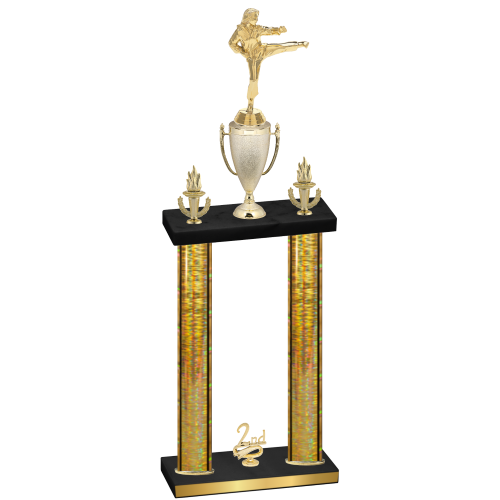 Double Gold Glacier Second Place Karate Trophy