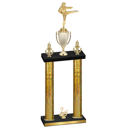 Double Gold Glacier Second Place Karate Trophy