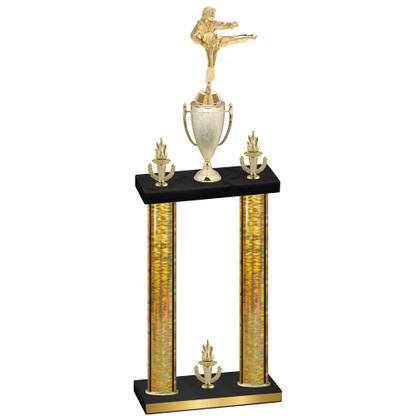 Double Gold Glacier Victory Karate Trophy