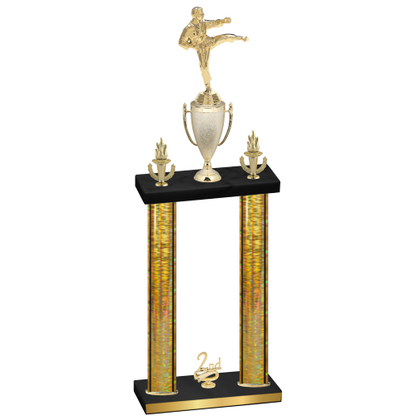Double Gold Glacier Second Place Karate Trophy
