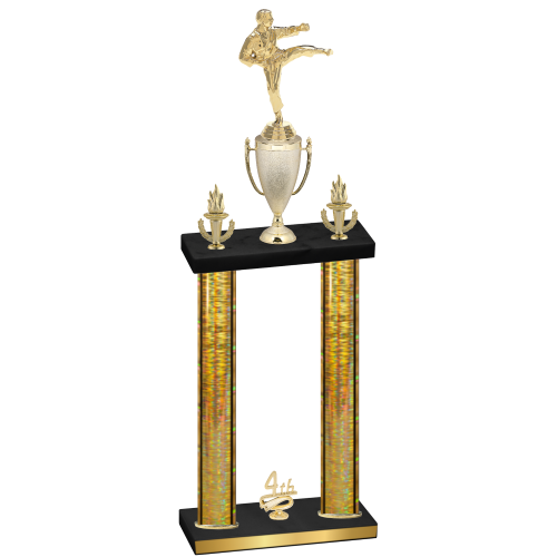 Double Gold Glacier Fourth Place Karate Trophy