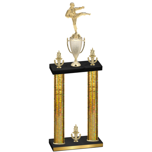 Double Gold Glacier Victory Karate Trophy