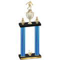 Double Blue Carbon Fiber Second Place Soccer Trophy