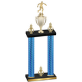 Double Blue Carbon Fiber Victory Soccer Trophy