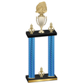 Double Blue Carbon Fiber Victory Soccer Trophy