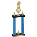 Double Blue Carbon Fiber Victory Football Trophy