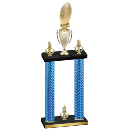 Double Blue Carbon Fiber Victory Football Trophy