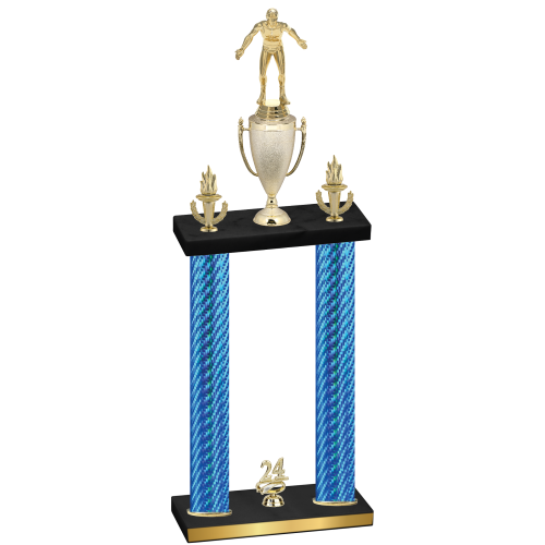 Double Blue Carbon Fiber Year Wrestling Trophy