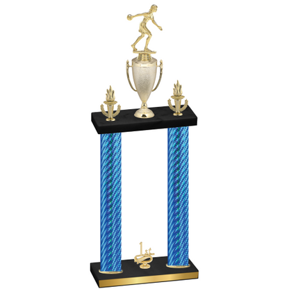 Double Blue Carbon Fiber First Place Bowling Trophy