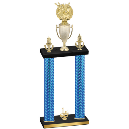 Double Blue Carbon Fiber First Place Bowling Trophy