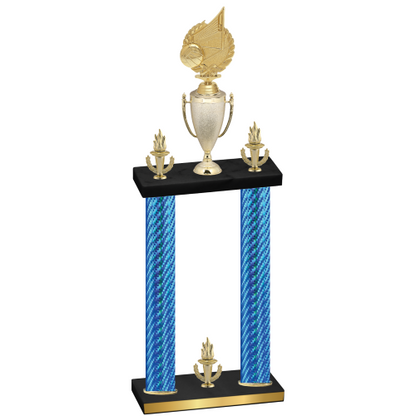 Double Blue Carbon Fiber Victory Volleyball Trophy
