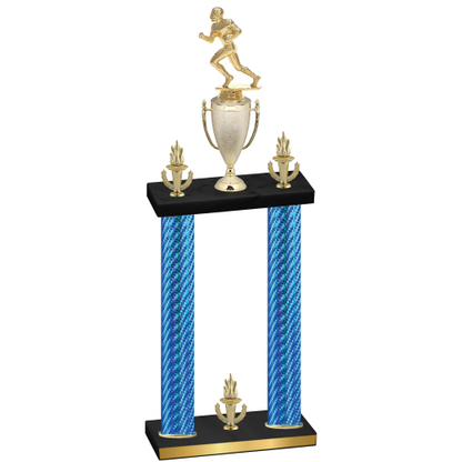 Double Blue Carbon Fiber Victory Football Trophy